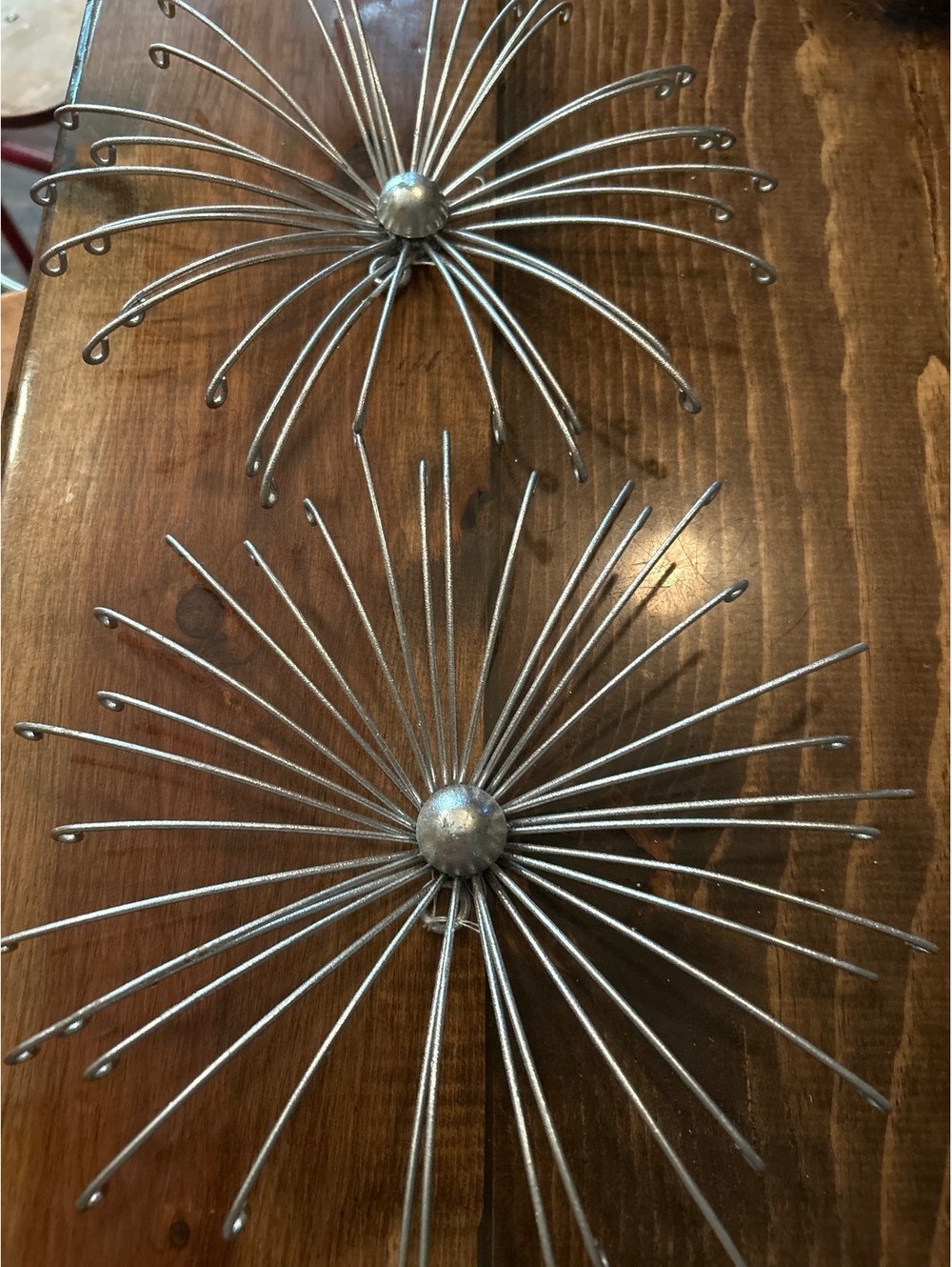 Vintage Metal Wall Flower Sculptures Set of 2